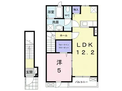 ソレイユ・ルヴァン(1LDK/2階)の間取り写真