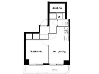 アルゴ元浅草(1DK/4階)の間取り写真