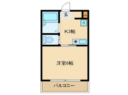 デア・ケーニッヒ B棟(1K/3階)の間取り写真