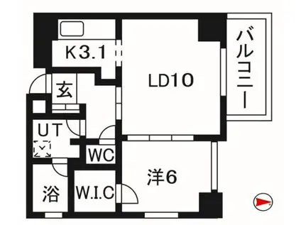 クリオ横須賀本町(1LDK/2階)の間取り写真