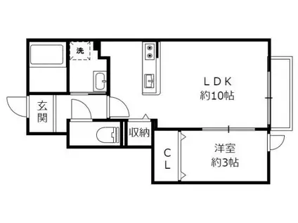 メゾン ド プルミエールA棟 野洲市市三宅(1LDK/1階)の間取り写真