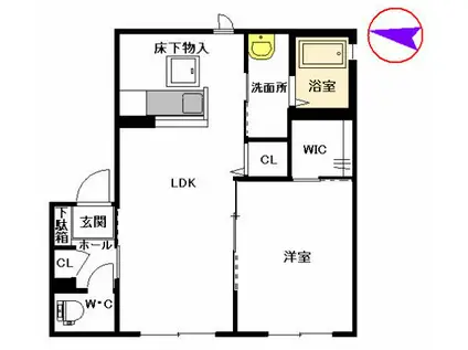 セントラルサン (1LDK/1階)の間取り写真