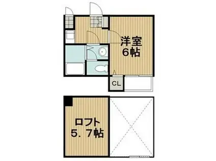 エテルノ(1SK/1階)の間取り写真