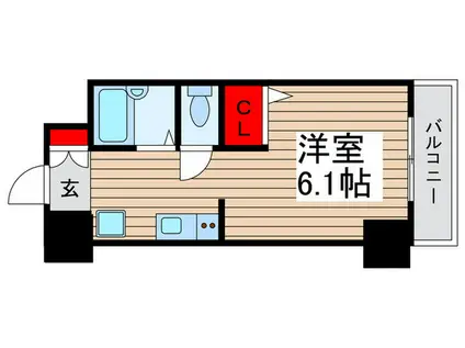 ラグジュアリーガーデン東松戸(ワンルーム/11階)の間取り写真