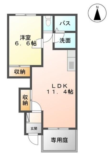 リバービュー(1LDK/1階)の間取り写真