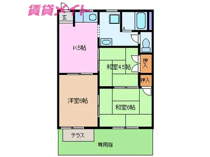 ファミール本郷B(3DK/1階)の間取り写真