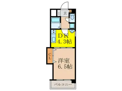 CASADITOKI(1DK/4階)の間取り写真