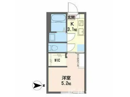 グリーンパレス フィロソフィー(1K/2階)の間取り写真