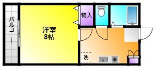 ウィズステージさくら(1K/2階)の間取り写真