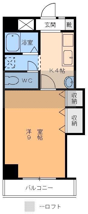 ラフィネ道後(1K/3階)の間取り写真