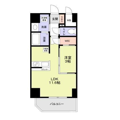 ラ・ピシーヌ南堀江(1LDK/8階)の間取り写真