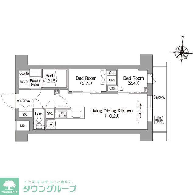 コンフォリア・リヴ南品川(1SLDK/3階)の間取り写真