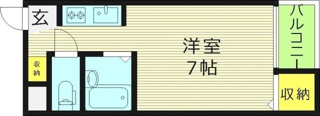 コーポ片町(ワンルーム/5階)の間取り写真