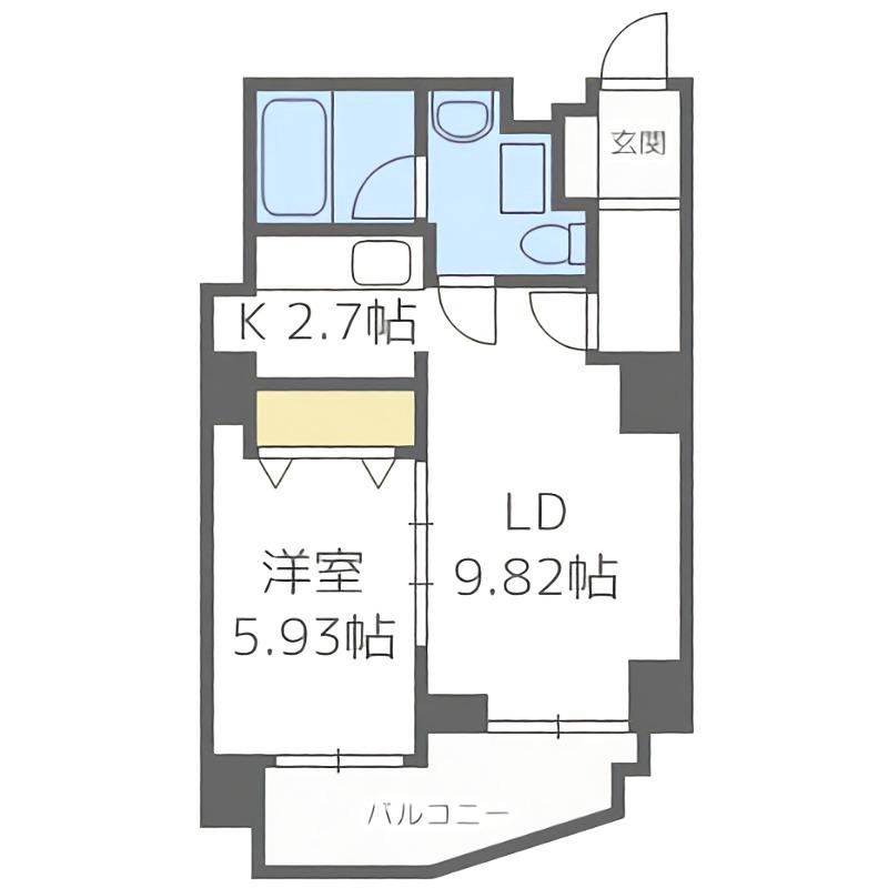 クレステージ・S6W12タワー(1LDK/4階)の間取り写真