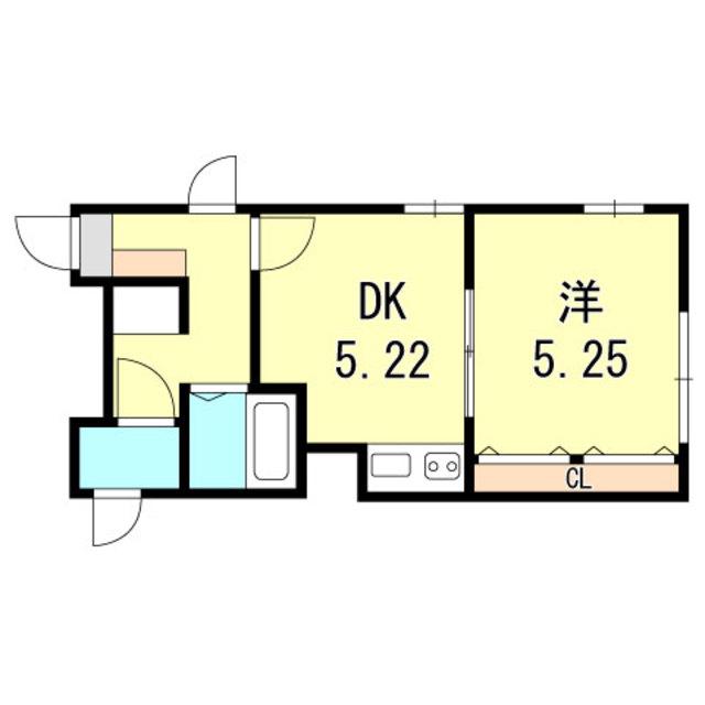エルアルコン(1DK/4階)の間取り写真