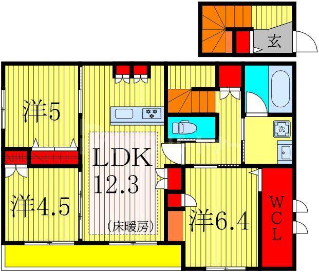 フェリス(2LDK/1階)の間取り写真