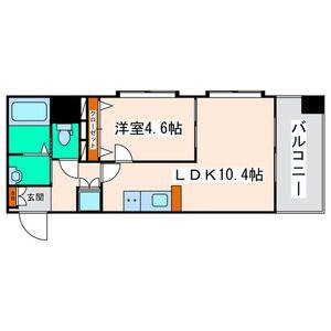 スクエア泉中央(1LDK/3階)の間取り写真