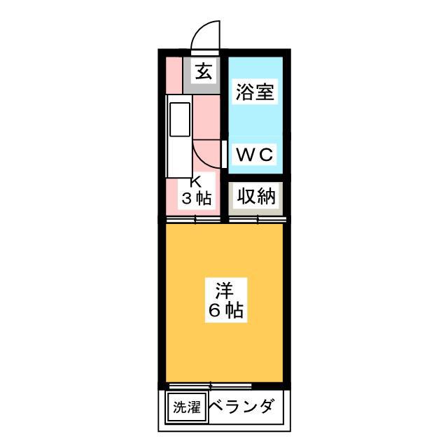双葉ビル(1K/2階)の間取り写真