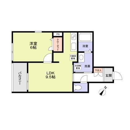 M.E MAISON(1LDK/1階)の間取り写真