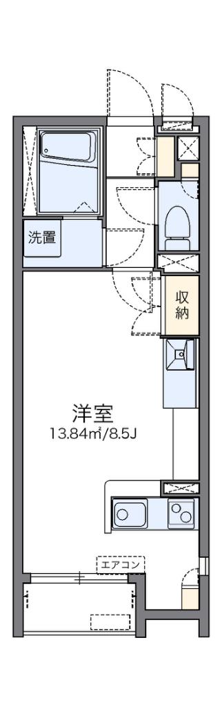 レオネクストCREA東館(ワンルーム/2階)の間取り写真