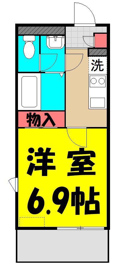 藤仁並木(1K/2階)の間取り写真