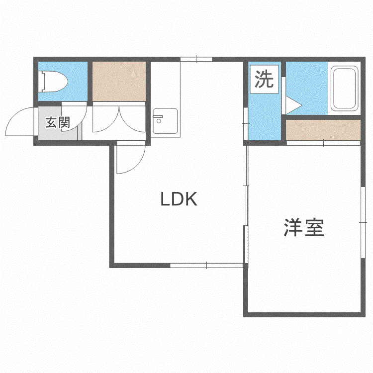 シングルコート南大通(1LDK/2階)の間取り写真