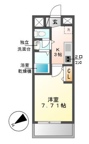 アルフィーレ新栄(1K/10階)の間取り写真