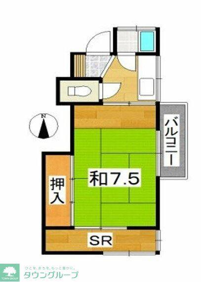 恒栄コーポ(1K/2階)の間取り写真