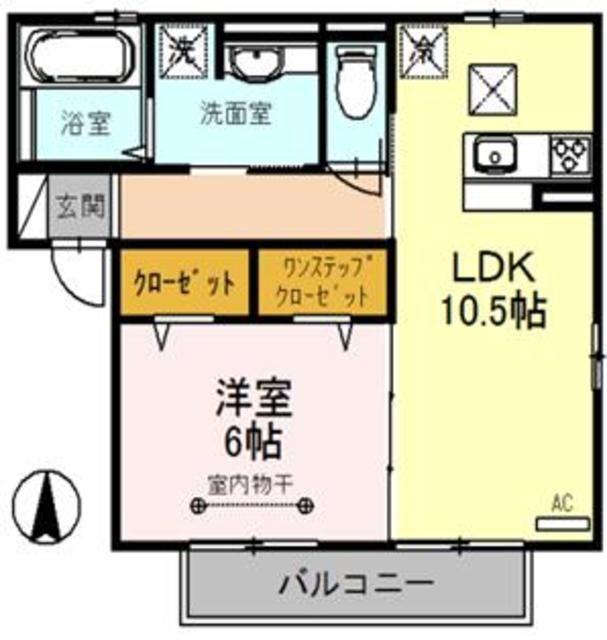 マ・メゾン(1LDK/2階)の間取り写真