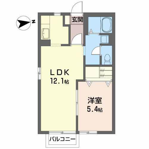 ヴェルドミール川平(1LDK/2階)の間取り写真