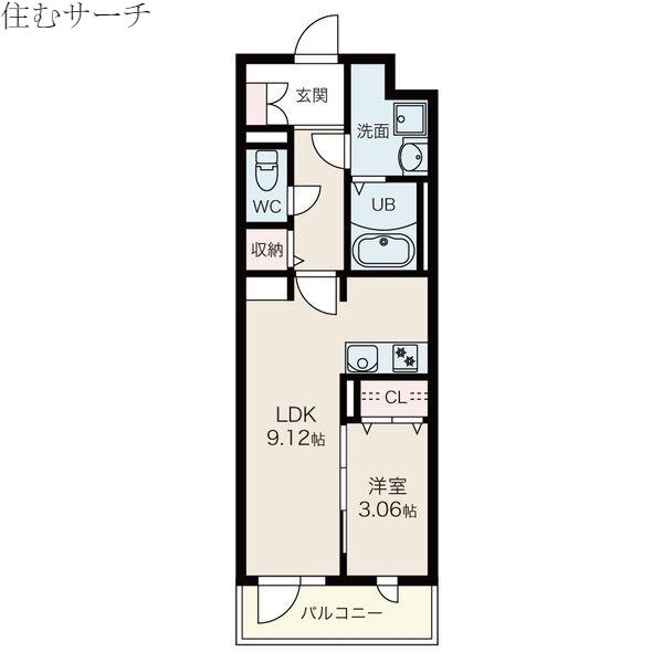 RIFORET(1LDK/1階)の間取り写真