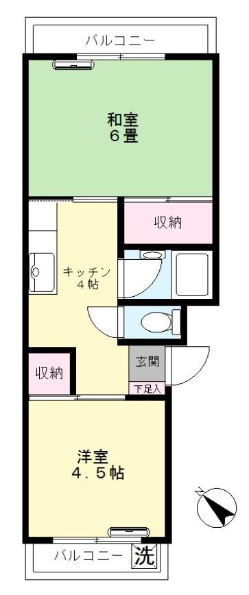 ファストビレッヂ(2K/3階)の間取り写真