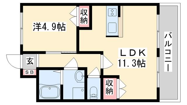フェリシデーデ(1LDK/3階)の間取り写真
