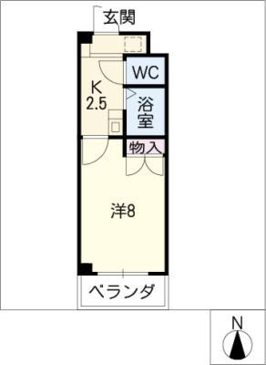 グリーンコーポ千成(1K/4階)の間取り写真
