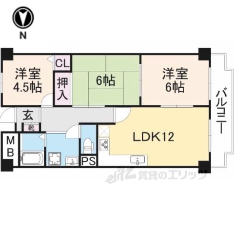 リアライズ八木(3LDK/1階)の間取り写真