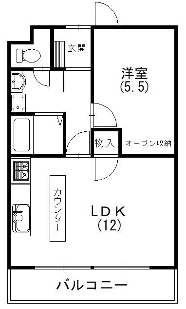 モカネストイケノウチ(1LDK/1階)の間取り写真
