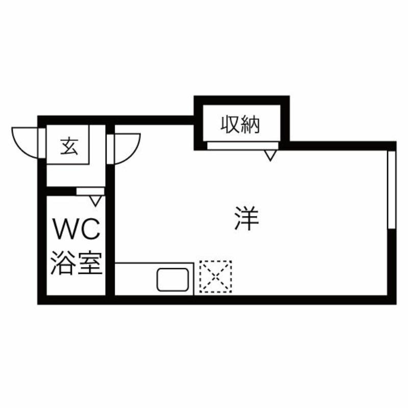 ラセーヌ八軒(ワンルーム/2階)の間取り写真