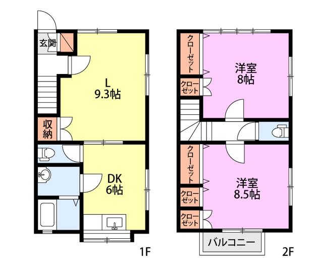 アトラクティブシェルター(3DK/1階)の間取り写真