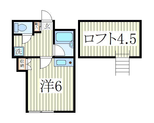 コーポ逆井(ワンルーム/1階)の間取り写真