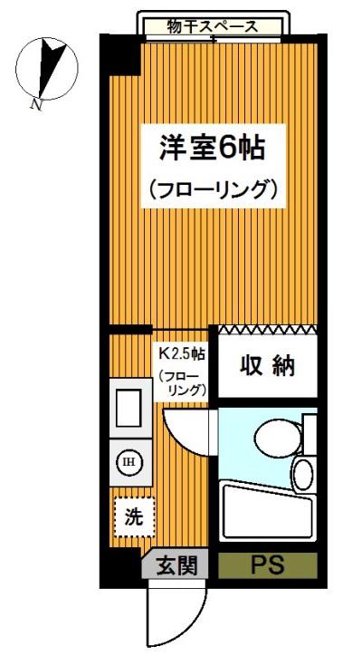 ポートヒルズ(1K/2階)の間取り写真