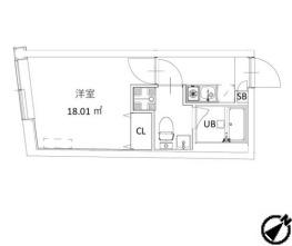 フラシア北赤羽(1K/2階)の間取り写真