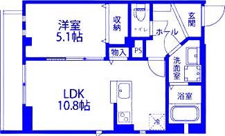 エミール武蔵小杉(1LDK/2階)の間取り写真
