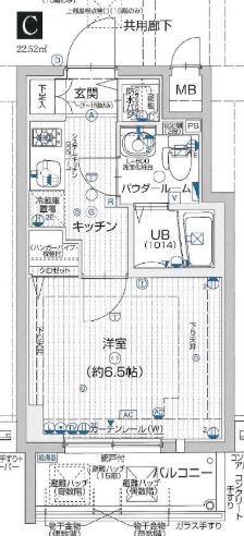 エスリード阿波座ノースプレイス(1K/2階)の間取り写真