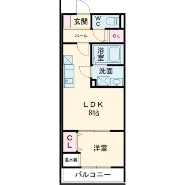 アート小若江(1LDK/1階)の間取り写真