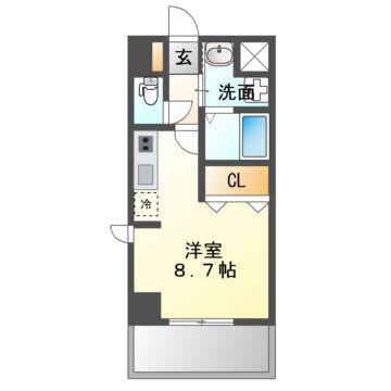 プログレッソ八田(ワンルーム/6階)の間取り写真