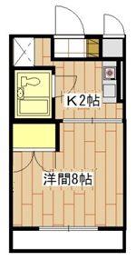 グランパレI(1K/4階)の間取り写真