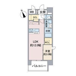 CASA VIA(1LDK/4階)の間取り写真