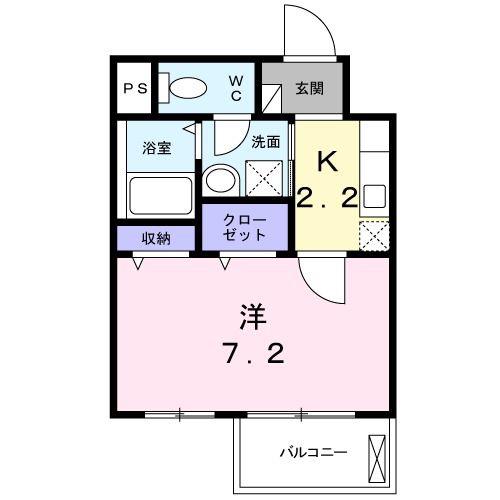 リバーサイド ガーデン(1K/1階)の間取り写真