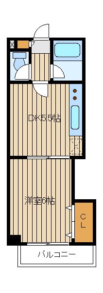 タナカマンション(1DK/3階)の間取り写真