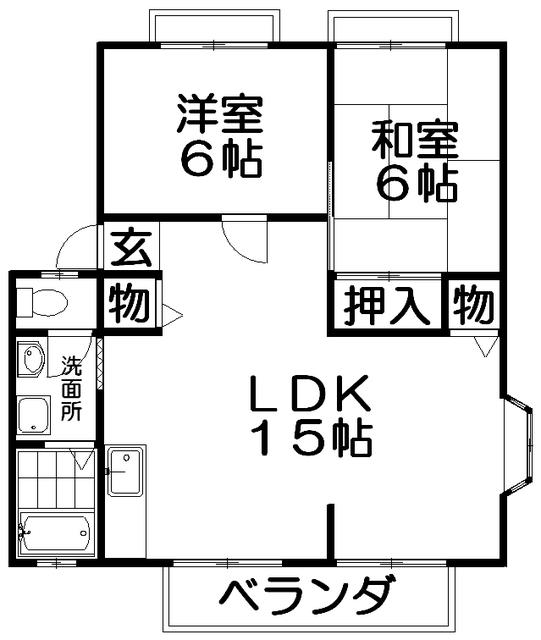 ハイツ野村(2LDK/2階)の間取り写真